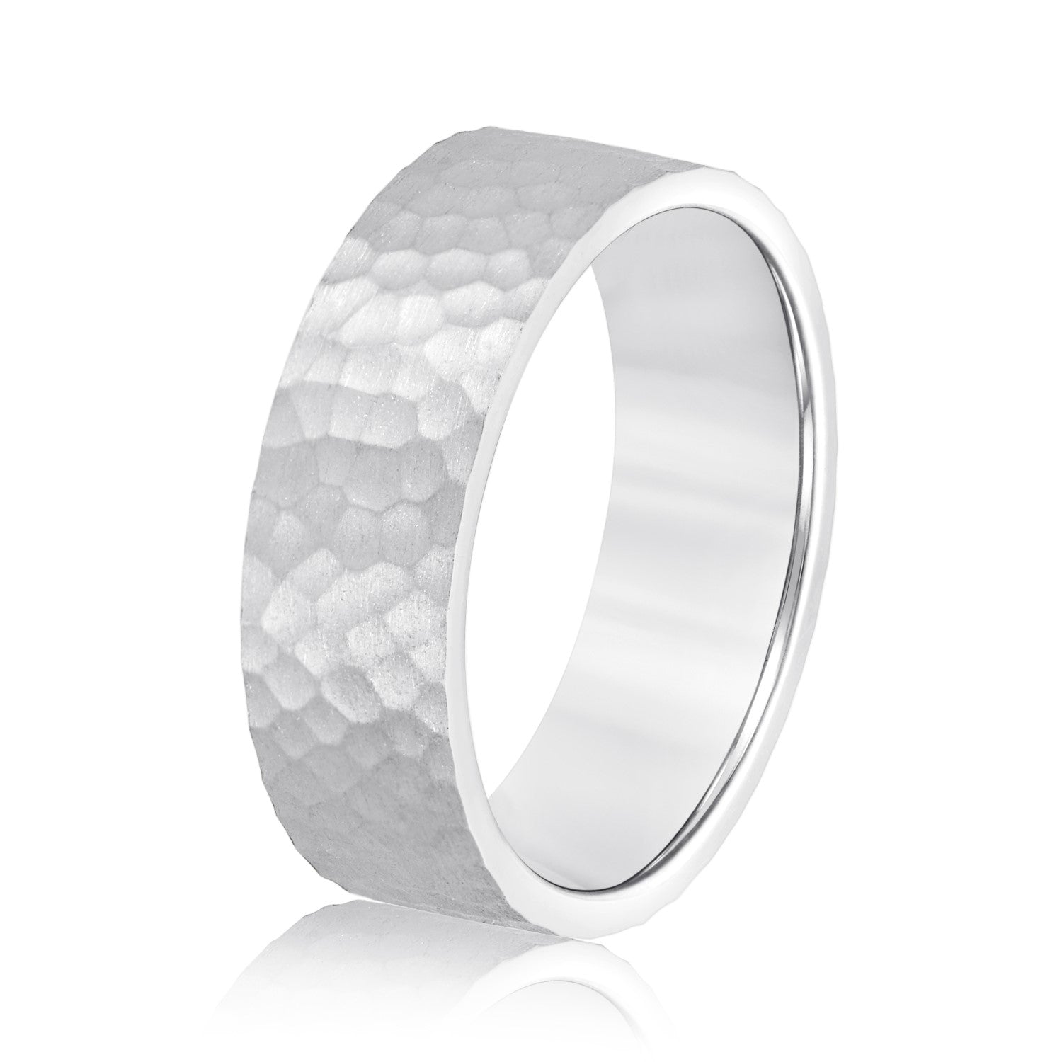 Men's Flat Hammered Band Timeless Texture-VIRABYANI